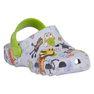 Fiú crocs (rekreációs lábbeli) COQUI Little Frog + Amulet khaki grey party green