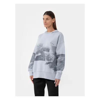 Női túrapulóver kapucnival 4F WOMENS SWEATSHIRT BLD013-34S-LIGHT BLUE