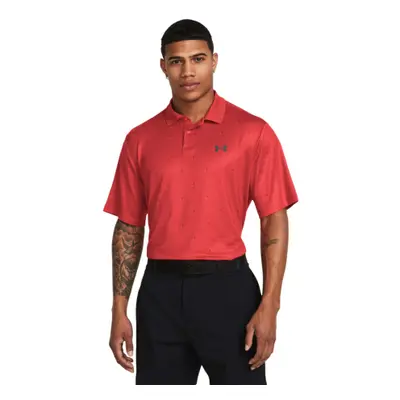 Rövid ujjú férfi edzőpóló UNDER ARMOUR UA Perf 3.0 Printed Polo-RED