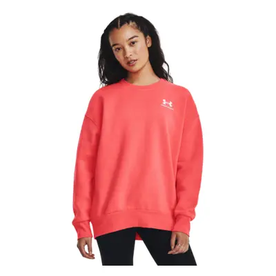 Hőszigetelt női pulóver UNDER ARMOUR Essential Fleece OS Crew-RED