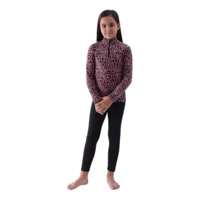 Sípolár kabát 4F JUNIOR FLEECE UNDERWEAR-JWAW24UFLEF051-64A-SALMON CORAL ALLOVER