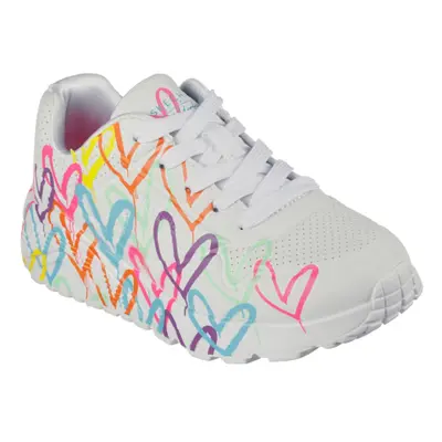 Lányok szabadidős cipők SKECHERS Uno Lite Spread The Love white