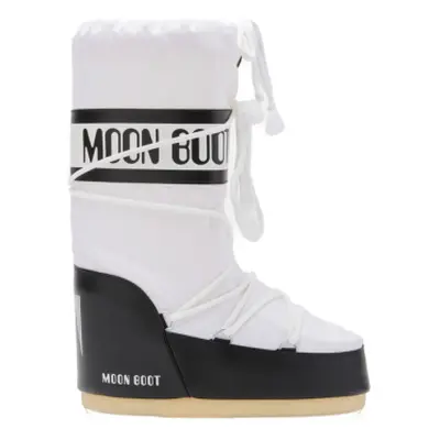 Junior magas téli csizma MOON BOOT MB ICON NYLON JR-NA02 BLACK WHITE