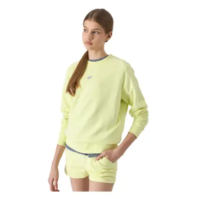 Lány pulóver 4F JUNIOR SWEATSHIRT-4FJWSS24TSWSF0920-72S-LEMON