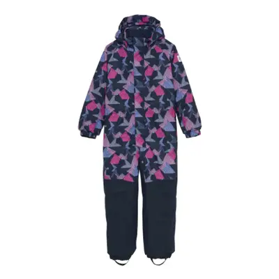 Lány téli overál COLOR KIDS Coverall - AOP W. Contrast-5381-Pink Glo