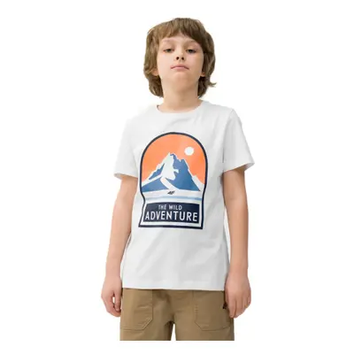 Fiú rövid ujjú turista póló 4F JUNIOR TSHIRT-4FJWSS24TTSHM1132-10S-WHITE