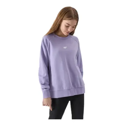 Lány pulóver 4F JUNIOR SWEATSHIRT-4FJWSS24TSWSF0920-52S-LIGHT VIOLET