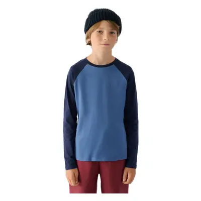 Fiú hosszú ujjú póló 4F JUNIOR LONGSLEEVE-JWAW24TLONM293-32S-DENIM