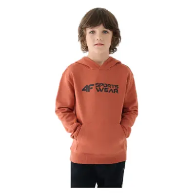 Chlapčenská mikina s kapucňou 4F JUNIOR SWEATSHIRT-JWAW24TSWSM1223-64S-SALMON CORAL