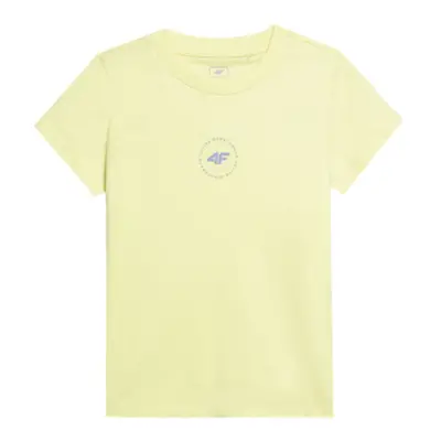 Rövid ujjú lány póló 4F JUNIOR TSHIRT-4FJWSS24TTSHF1111-72S-LEMON