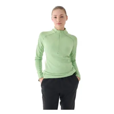 Női futópulóver 1 2 cipzárral 4F SWEATSHIRT FNK-WAW24TFSWF411-41S-GREEN