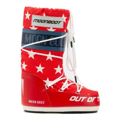 Női magas téli csizma MOON BOOT Icon Retrobiker white stars