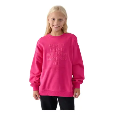 Lány pulóver 4F JUNIOR SWEATSHIRT-JWAW24TSWSF1214-55S-HOT PINK