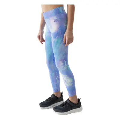 Lányok leggings 4F JUNIOR TIGHTS FNK-4FJWSS24TFTIF222-52A LIGHT VIOLET ALLOVER