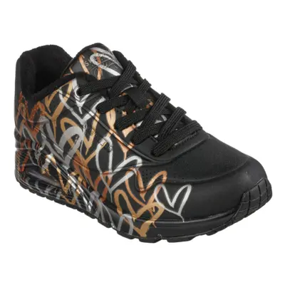 Női szabadidős lábbelik SKECHERS Uno Metallic Love black gold