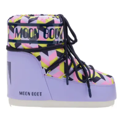 Női alacsony téli csizma MOON BOOT MB ICON LOW OPTICAL-JB10 LILAC CYBER LIME