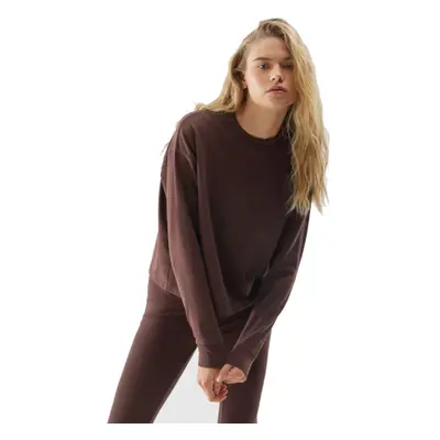 Női kapucnis pulóver 4F SWEATSHIRT-AW23TSWSF699-81S-BROWN