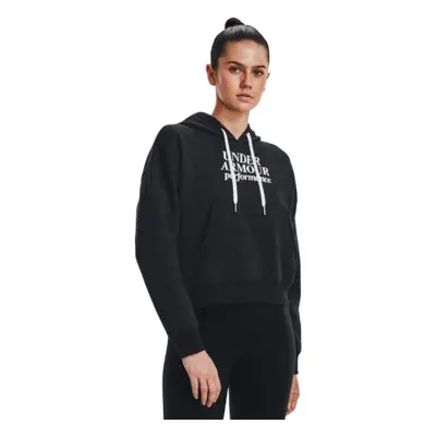 Női edzőpulóver kapucnival UNDER ARMOUR Essential Script Hoodie-BLK-1374107-001