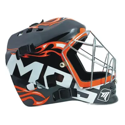 Floorball maszk MPS PRO FLAME - Black Orange Chrome