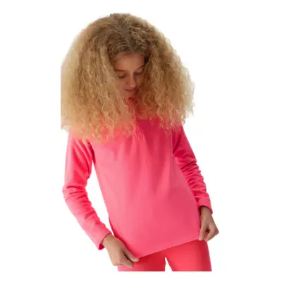 Lányok sípolár kabát 4F JUNIOR FLEECE UNDERWEAR-JAW23UFLEF033-55S-HOT PINK