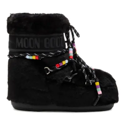 Női alacsony téli csizma MOON BOOT MB ICON LOW FAUX FUR BEADS-N001 BLACK