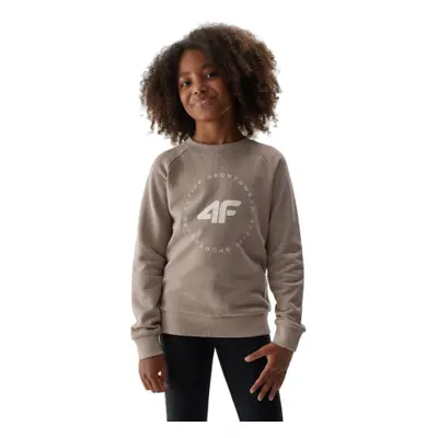 Lány pulóver 4F JUNIOR SWEATSHIRT-JAW23TSWSF637-83S-BEIGE