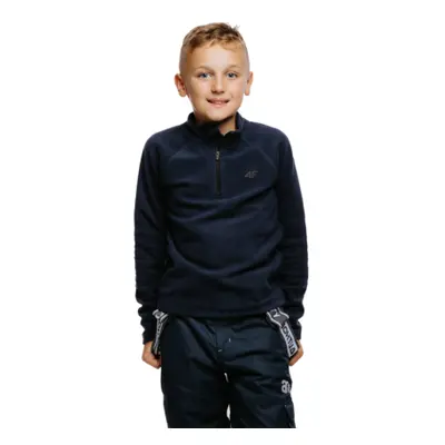 Fiú sípolár kabát 4F JUNIOR FLEECE UNDERWEAR-JAW23UFLEM019-31S-NAVY