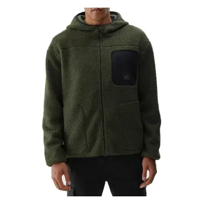 Férfi polár pulóver cipzárral 4F FLEECE-WAW24TFLEM253-43S-KHAKI