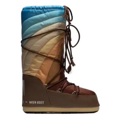 Női magas téli csizma MOON BOOT Icon Rainbow shitake brown-blue