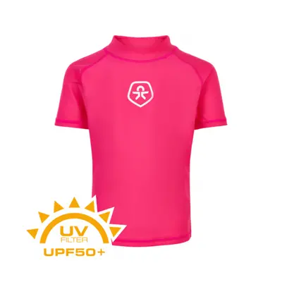 Lány úszó póló COLOR KIDS T-shirt solid UPF 50+ Pink Yarrow