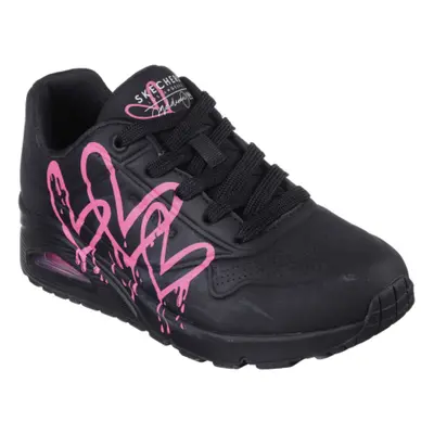 Női járócipő SKECHERS Uno Dripping In Love black pink