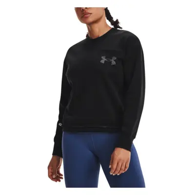 Női edzőpulóver UNDER ARMOUR Rival Fleece Mesh Crew-BLK