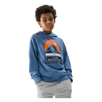 Fiú túrapulóver kapucnival 4F JUNIOR SWEATSHIRT-4FJWSS24TSWSM0933-33S-BLUE