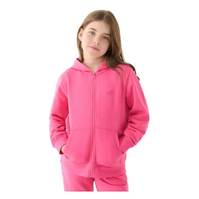 Cipzáros lány pulóver 4F JUNIOR SWEATSHIRT-JWMM00TSWSF1315-55S-HOT PINK