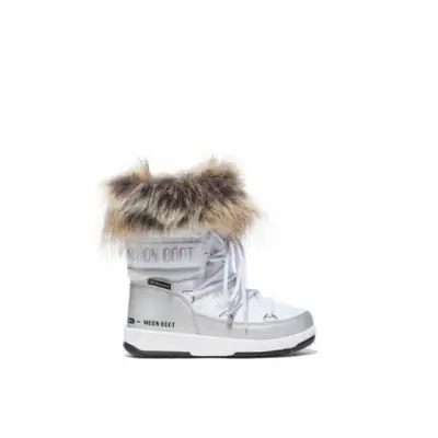 Lányok téli bokacsizma MOON BOOT JR GIRL MONACO LOW, 001 white silver