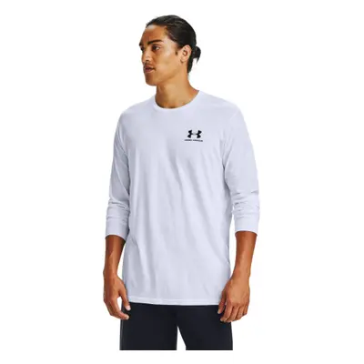 Pánske tričko s krátkym rukávom UNDER ARMOUR UA SPORTSTYLE LEFT CHEST LS-WHT