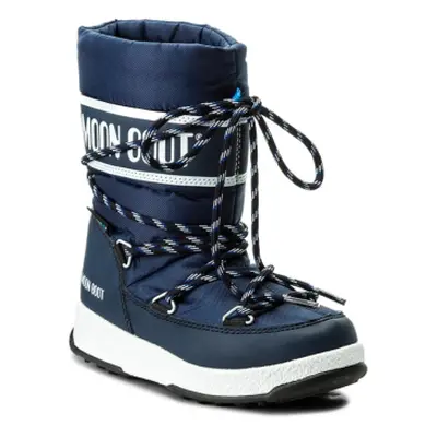 Gyermek magas téli csizma MOON BOOT JR BOY SPORT WP, 002 blue navy white