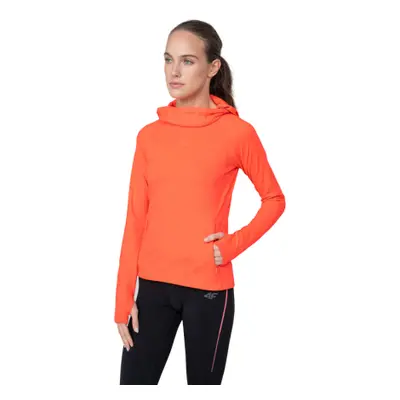 Hőszigetelt női edzőpulóver kapucnival 4F WOMENS FUNCTIONAL SWEATSHIRT BLDF012-62N-RED NEON