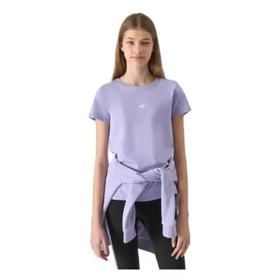 Rövid ujjú lány póló 4F JUNIOR TSHIRT-4FJWSS24TTSHF1111-52S-LIGHT VIOLET