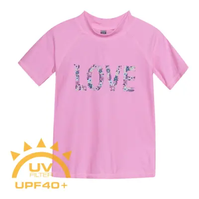 Lány úszó póló COLOR KIDS T-shirt W. Print, begonia pink