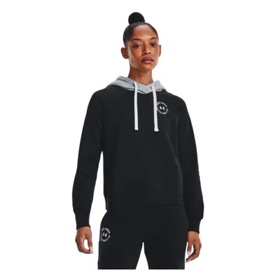 Női edzőpulóver kapucnival UNDER ARMOUR Rival Fleece CB Hoodie-BLK-1373031-001