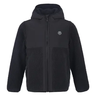 Fiú gyapjú pulóver cipzárral COLOR KIDS Teddy fleece jacket, phantom