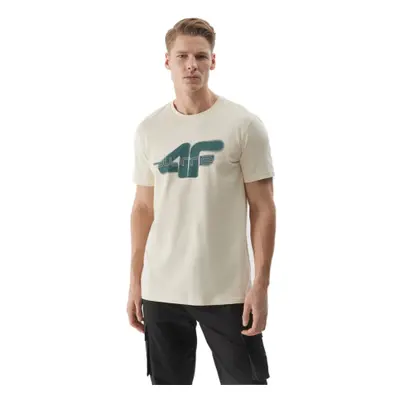 Rövid ujjú férfi póló 4F TSHIRT-4FWSS24TTSHM1317-12S-CREME