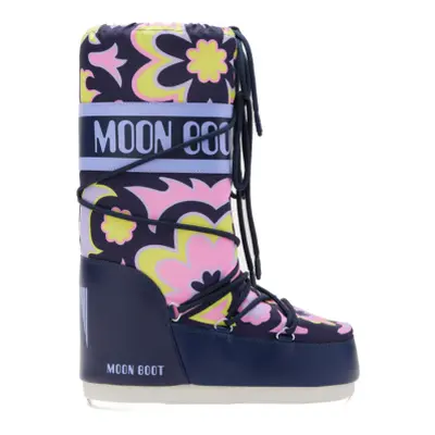 Női magas téli csizma MOON BOOT MB ICON FLOWER-JB10 LILAC CYBER LIME