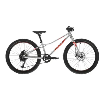 Gyermek mountain bike AMULET 24 Youngster SH, alu brushed transparent red