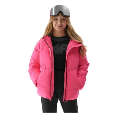 Lány sídzseki 4F JUNIOR TECHNICAL JACKET-JAW23TTJAF293-55N-HOT PINK NEON