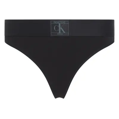 Női bugyi CALVIN KLEIN 1 PACK-THONG-BLACK