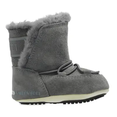 Gyermek téli bokacsizma MOON BOOT CRIB SUEDE, 002 dark grey