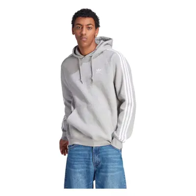 Pánska zateplená mikina s kapucňou ADIDAS ORIGINALS 3-stripes hoody-Grey