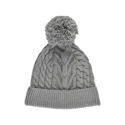 Téli sapka COLOR KIDS Cable knit recycle Hat -Light Grey Melange